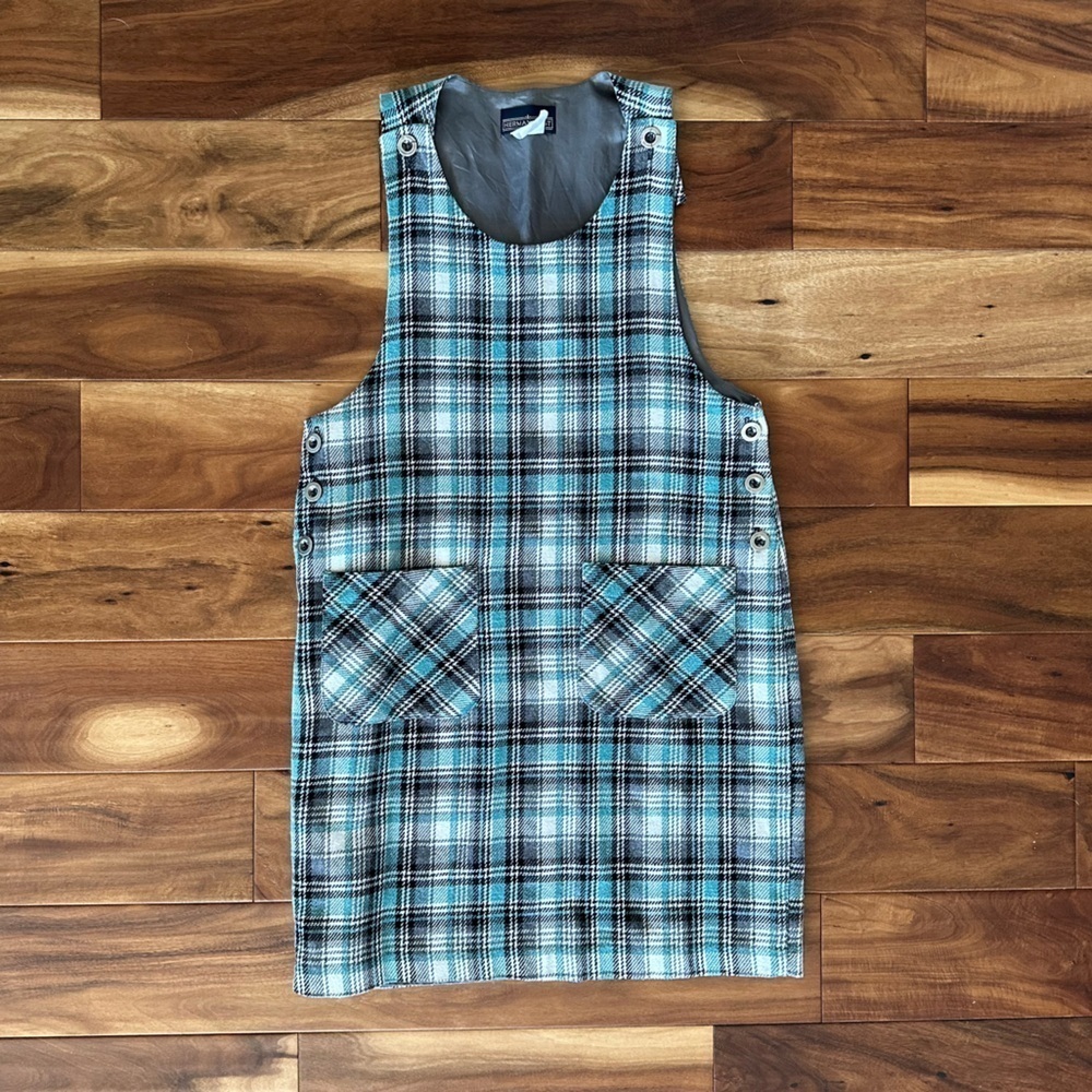 Herman Geist Vintage 80’s Wool Plaid Jumper Dress size 6
